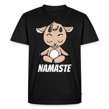 Cadeau de méditation yoga chèvre Yogi Namaste Zen - T-shirt Premium bio Homme - noir - Devant - Nico (187cm)