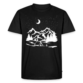 Camping tentes nature cadeau campeur étoilé - T-shirt Premium bio Homme - noir - Devant - Nico (187cm)