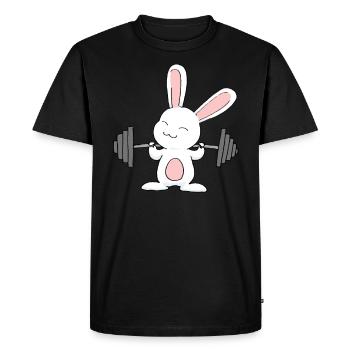 Bunny Training Workout Entraînement de poids pour femmes - T-shirt Premium bio Homme - noir - Devant - Nico (187cm)