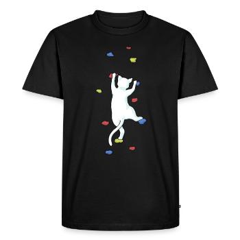 Cadeau d'escalade de bloc d'escalade de chat - T-shirt Premium bio Homme - noir - Devant - Nico (187cm)