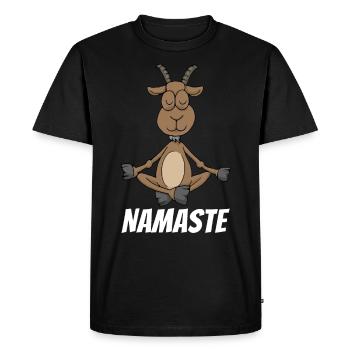 Namaste Yoga Chèvre Méditation Yogi Zen Cadeau - T-shirt Premium bio Homme - noir - Devant - Nico (187cm)