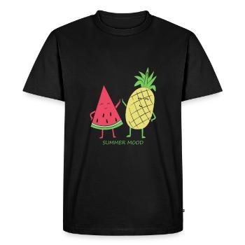 Summer mood watermelon pineapple - Men's Premium Organic T-Shirt - black - Front - Nico (187cm)
