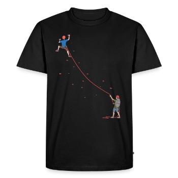 Climbing Bouldering Rope Climbing Partner Gift - Men's Premium Organic T-Shirt - black - Front - Nico (187cm)