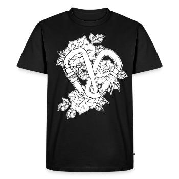 L’escalade amour mousqueton fleur romantique - T-shirt Premium bio Homme - noir - Devant - Nico (187cm)