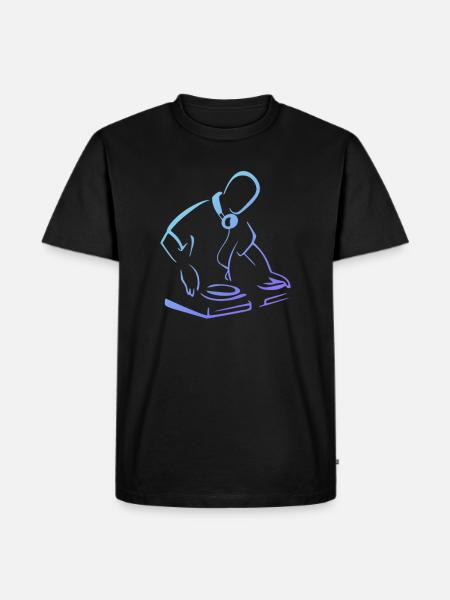 cooler blauer DJ - Männer Premium Bio T-Shirt - Schwarz