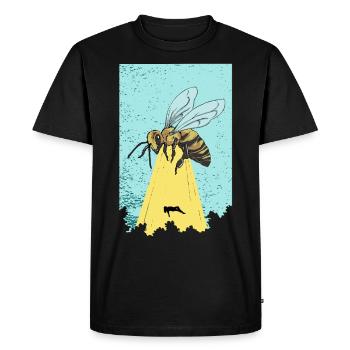 Biene Ufo Beamen Außerirdisch Scifi Imker Geschenk - Männer Premium Bio T-Shirt - Schwarz - Vorne - Nico (187cm)