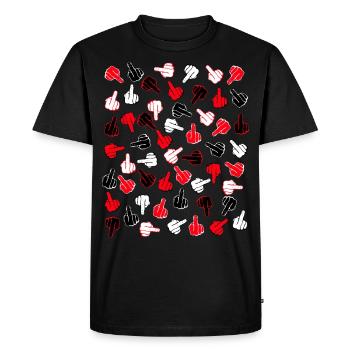 Stinky finger pattern - idée cadeau pour les rebelles - T-shirt Premium bio Homme - noir - Devant - Nico (187cm)