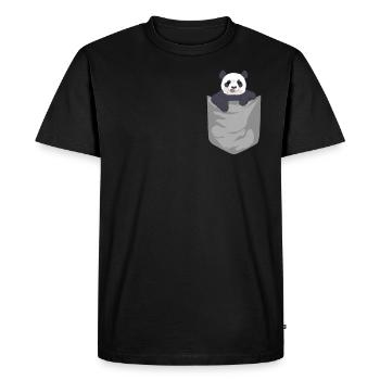 Panda Panda Bear in Pocket Pocket Animal Gift - Men's Premium Organic T-Shirt - black - Front - Nico (187cm)