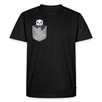Panda Panda Bear in Pocket Pocket Animal Gift - Men's Premium Organic T-Shirt - black - Front - Nico (187cm)