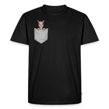 Alpaga dans un sac cadeau d'alpaga - T-shirt Premium bio Homme - noir - Devant - Nico (187cm)