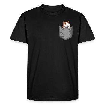 Hamster in bag golden hamster gift - Men's Premium Organic T-Shirt - black - Front - Nico (187cm)
