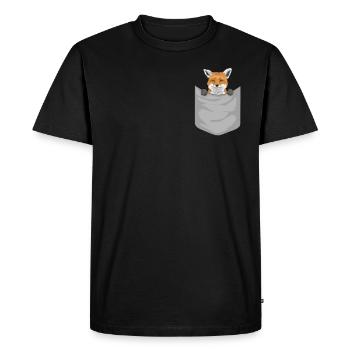 Fox Fennek Red Fox Fox in bag gift - Men's Premium Organic T-Shirt - black - Front - Nico (187cm)