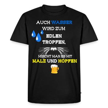 Bier Spruch - Männer Premium Bio T-Shirt - Schwarz - Vorne - Nico (187cm)