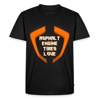 Super Duke R 1290 : Asphalte, Moteur, Tires and Love - T-shirt Premium bio Homme - noir - Devant - Nico (187cm)
