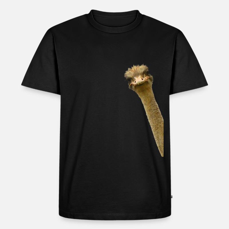 Hinterhältiger Strauß Vogel - Männer Premium Bio T-Shirt - Schwarz