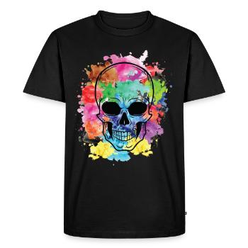 Tête de mort - T-shirt Premium bio Homme - noir - Devant - Nico (187cm)