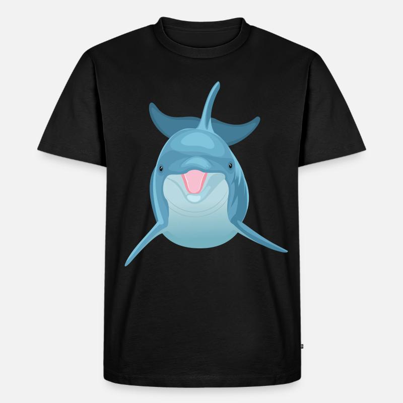 Delfin - Delphin - Männer Premium Bio T-Shirt - Schwarz