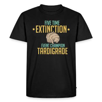 MICROBIOLOGIE Tardigrade cinq fois d'extinction - T-shirt Premium bio Homme - noir - Devant - Nico (187cm)