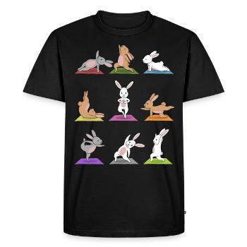 Yoga Bunny Meditation Yogi Bunny Namaste Gift - Men's Premium Organic T-Shirt - black - Front - Nico (187cm)