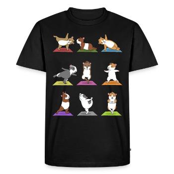 Méditation Yoga Cochon d'Inde Cadeau Yogi Namaste - T-shirt Premium bio Homme - noir - Devant - Nico (187cm)