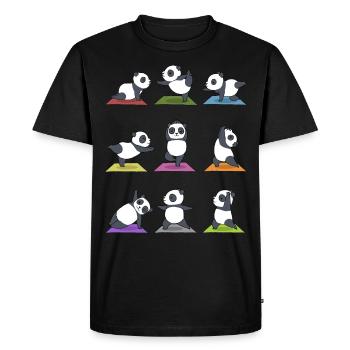Yoga Panda Meditation Yogi Namaste Zen Gift - Men's Premium Organic T-Shirt - black - Front - Nico (187cm)