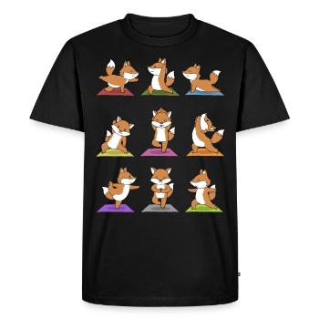 Yogi Namaste cadeau de méditation yoga renard - T-shirt Premium bio Homme - noir - Devant - Nico (187cm)
