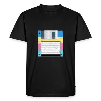 Disquette Vintage - 90 - T-shirt Premium bio Homme - noir - Devant - Nico (187cm)