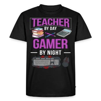 Cadeau de joueur d'ordinateur de jeu d'enseignant Gamer - T-shirt Premium bio Homme - noir - Devant - Nico (187cm)