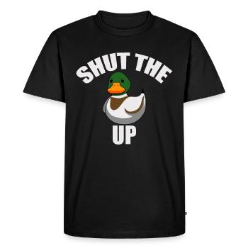 Fermez le canard Je ferme la baise - T-shirt Premium bio Homme - noir - Devant - Nico (187cm)