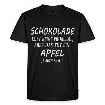 Schokolade und kein Apfel - Männer Premium Bio T-Shirt - Schwarz - Vorne - Nico (187cm)