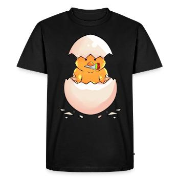 Poussin avec un bouquet - T-shirt Premium bio Homme - noir - Devant - Nico (187cm)