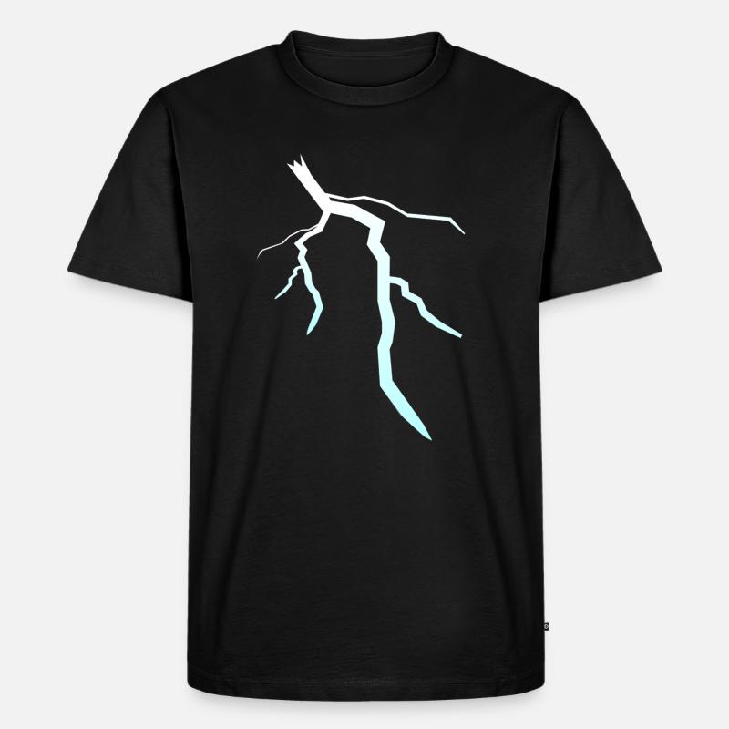 Blitz Blitzschlag Lightning Bolt - Männer Premium Bio T-Shirt - Schwarz