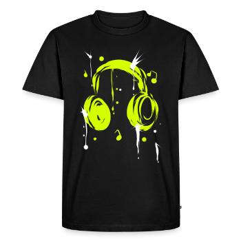 écouteurs - T-shirt Premium bio Homme - noir - Devant - Nico (187cm)