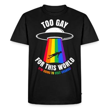 Gay Pride Gay Alien UFO Space Planet - T-shirt Premium bio Homme - noir - Devant - Nico (187cm)