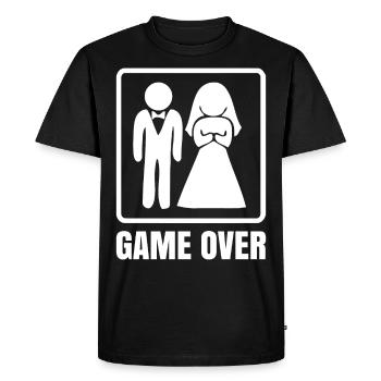 Game Over mariage mariage mariage drôle - T-shirt Premium bio Homme - noir - Devant - Nico (187cm)