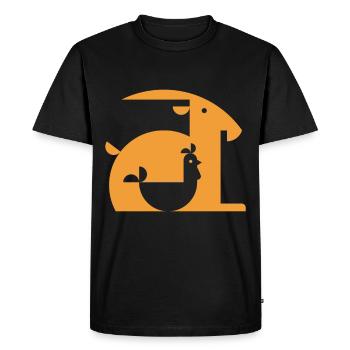 Goat or cock illusion optic illusion gift - Men's Premium Organic T-Shirt - black - Front - Nico (187cm)