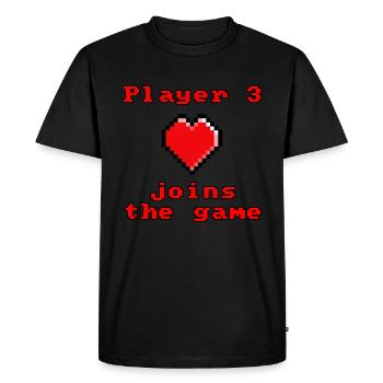 Player 3 joins the game - Men's Premium Organic T-Shirt - black - Front - Nico (187cm)