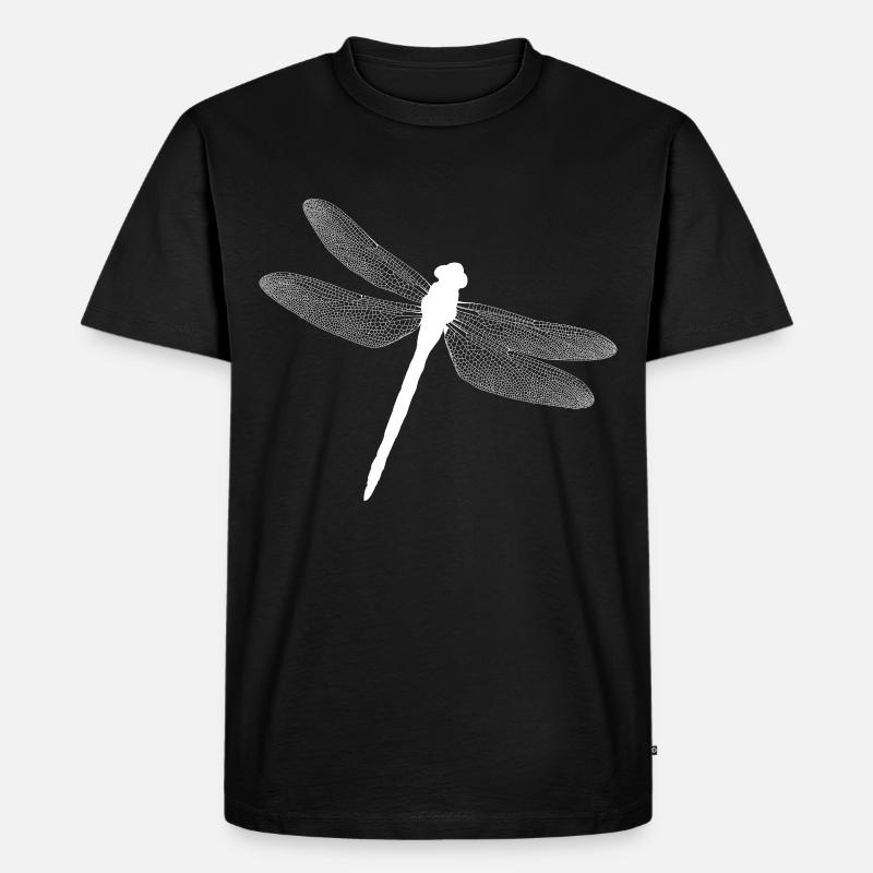 Libelle - Männer Premium Bio T-Shirt - Schwarz