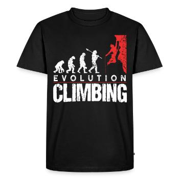 Climbing evolution - Men's Premium Organic T-Shirt - black - Front - Nico (187cm)