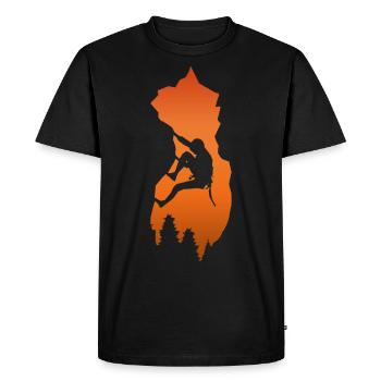 montée - T-shirt Premium bio Homme - noir - Devant - Nico (187cm)