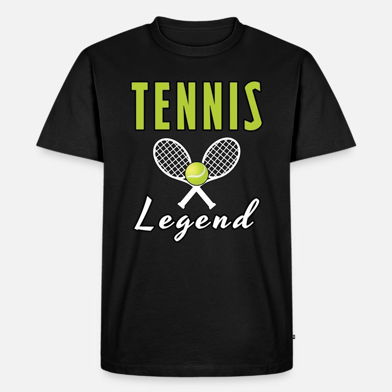 Tennis Legend - Männer Premium Bio T-Shirt - Schwarz