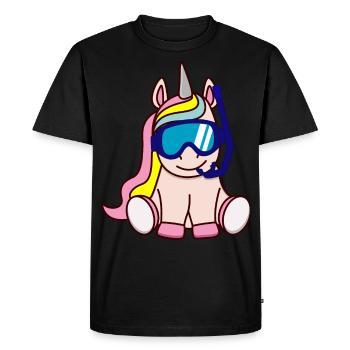 Taucher Einhorn Geschenkidee Geschenk - T-shirt Premium bio Homme - noir - Devant - Nico (187cm)