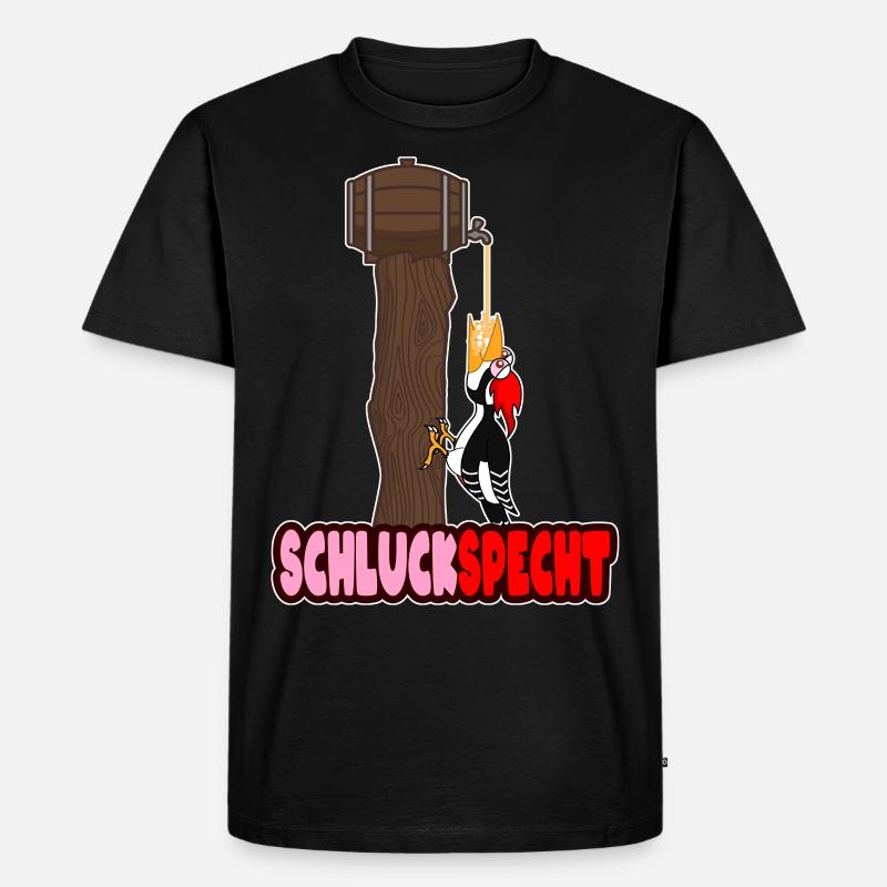 Schluckspecht Geschenkidee - Männer Premium Bio T-Shirt - Schwarz