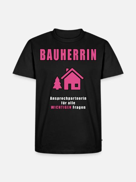 Bauherrin - Männer Premium Bio T-Shirt - Schwarz