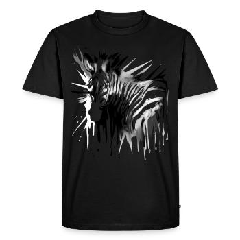 Zèbre rayé noir. - T-shirt Premium bio Homme - noir - Devant - Nico (187cm)