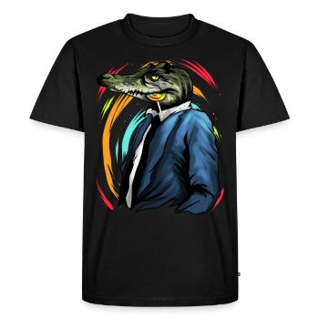 Crocodile avec sucette - T-shirt Premium bio Homme - noir - Devant - Nico (187cm)