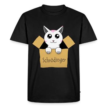 Le chat de Schrödinger dans une boîte - T-shirt Premium bio Homme - noir - Devant - Nico (187cm)