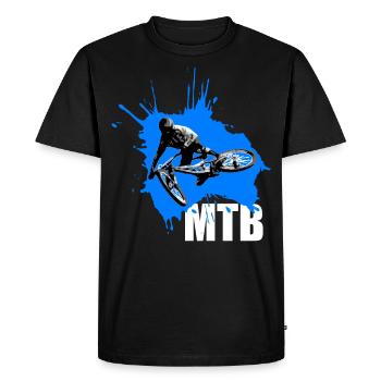 Mountainbike Saut Downhill cross MTB - T-shirt Premium bio Homme - noir - Devant - Nico (187cm)