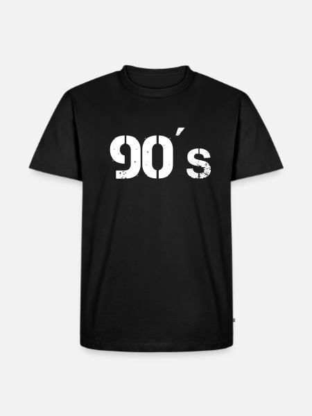 90er 90´s Neunziger Geschenkidee - Männer Premium Bio T-Shirt - Schwarz