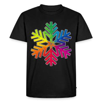 flocon de neige couleur arc-en-ciel - T-shirt Premium bio Homme - noir - Devant - Nico (187cm)